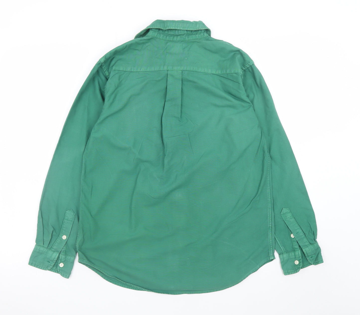 Ralph Lauren Green Button-Down Cotton Shirt L Teen Classic Style