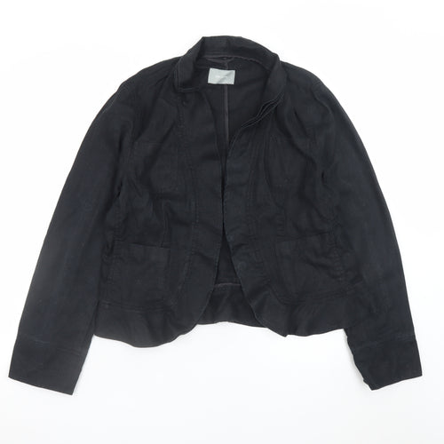 Marks and Spencer Per Una Women's Black Linen Blend Blazer Size 18