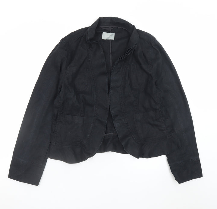Marks and Spencer Per Una Women's Black Linen Blend Blazer Size 18