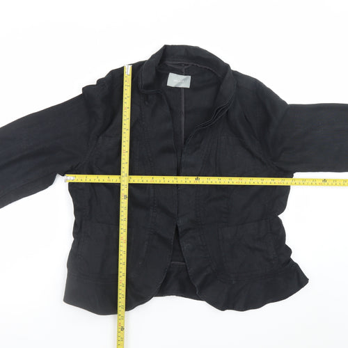 Marks and Spencer Per Una Women's Black Linen Blend Blazer Size 18