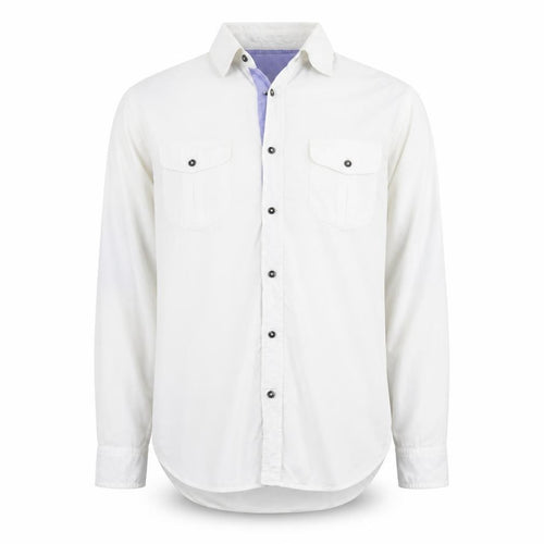 Zara Man White Long Sleeve Classic Sport Shirt Men's L