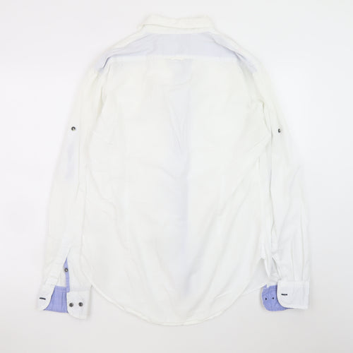 Zara Man White Long Sleeve Classic Sport Shirt Men's L