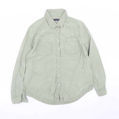 Marks and Spencer Women’s Green Lyocell Button-Up Shirt Size 12