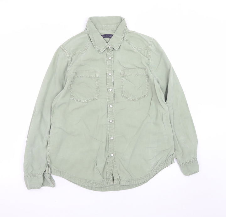 Marks and Spencer Women’s Green Lyocell Button-Up Shirt Size 12
