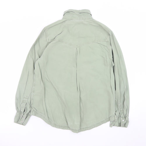 Marks and Spencer Women’s Green Lyocell Button-Up Shirt Size 12