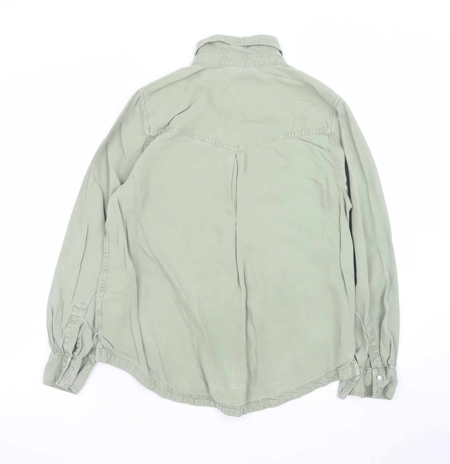 Marks and Spencer Women’s Green Lyocell Button-Up Shirt Size 12
