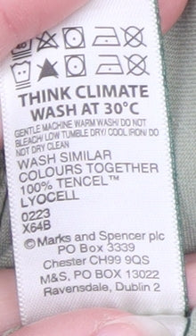 Marks and Spencer Women’s Green Lyocell Button-Up Shirt Size 12