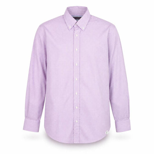 Louis Copeland & Sons Men's Pink Check Slim Fit Dress Shirt 15.5 39