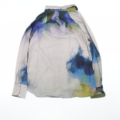 NEXT Multicoloured Artistic Print Viscose Long Sleeve Shirt Size 14