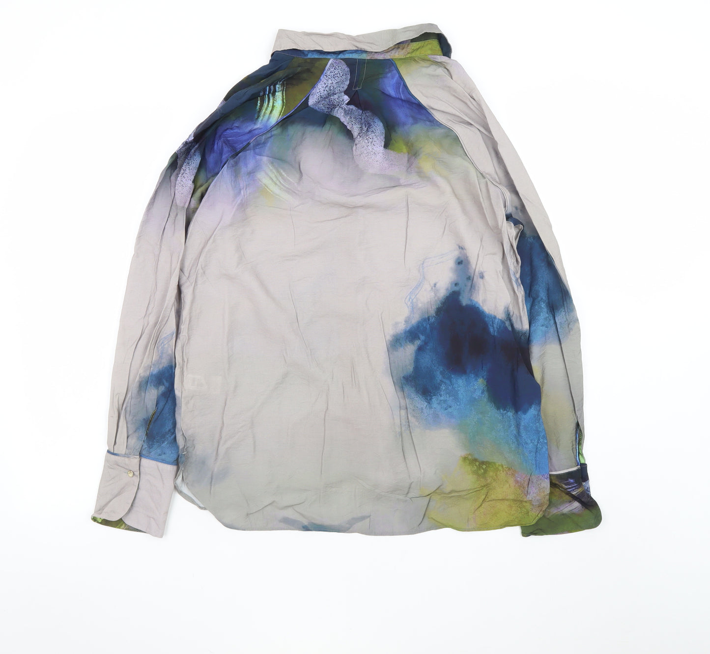 NEXT Multicoloured Artistic Print Viscose Long Sleeve Shirt Size 14