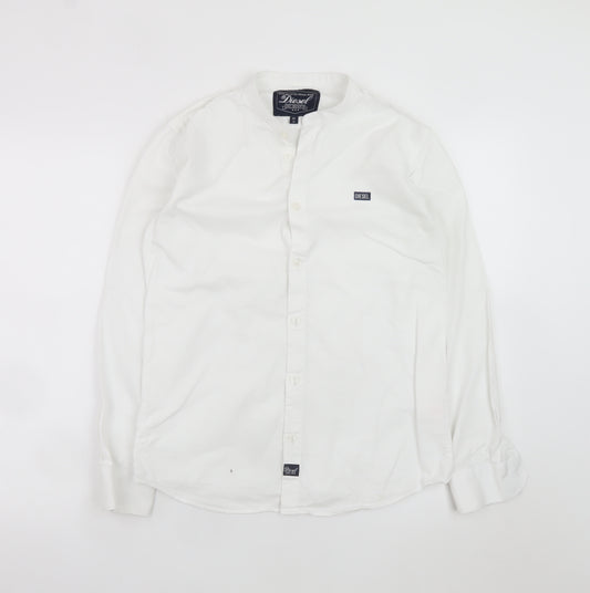 Diesel Boys White Long Sleeve Button-Up Cotton Shirt Age 13