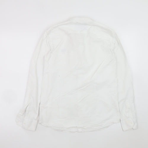 Diesel Boys White Long Sleeve Button-Up Cotton Shirt Age 13
