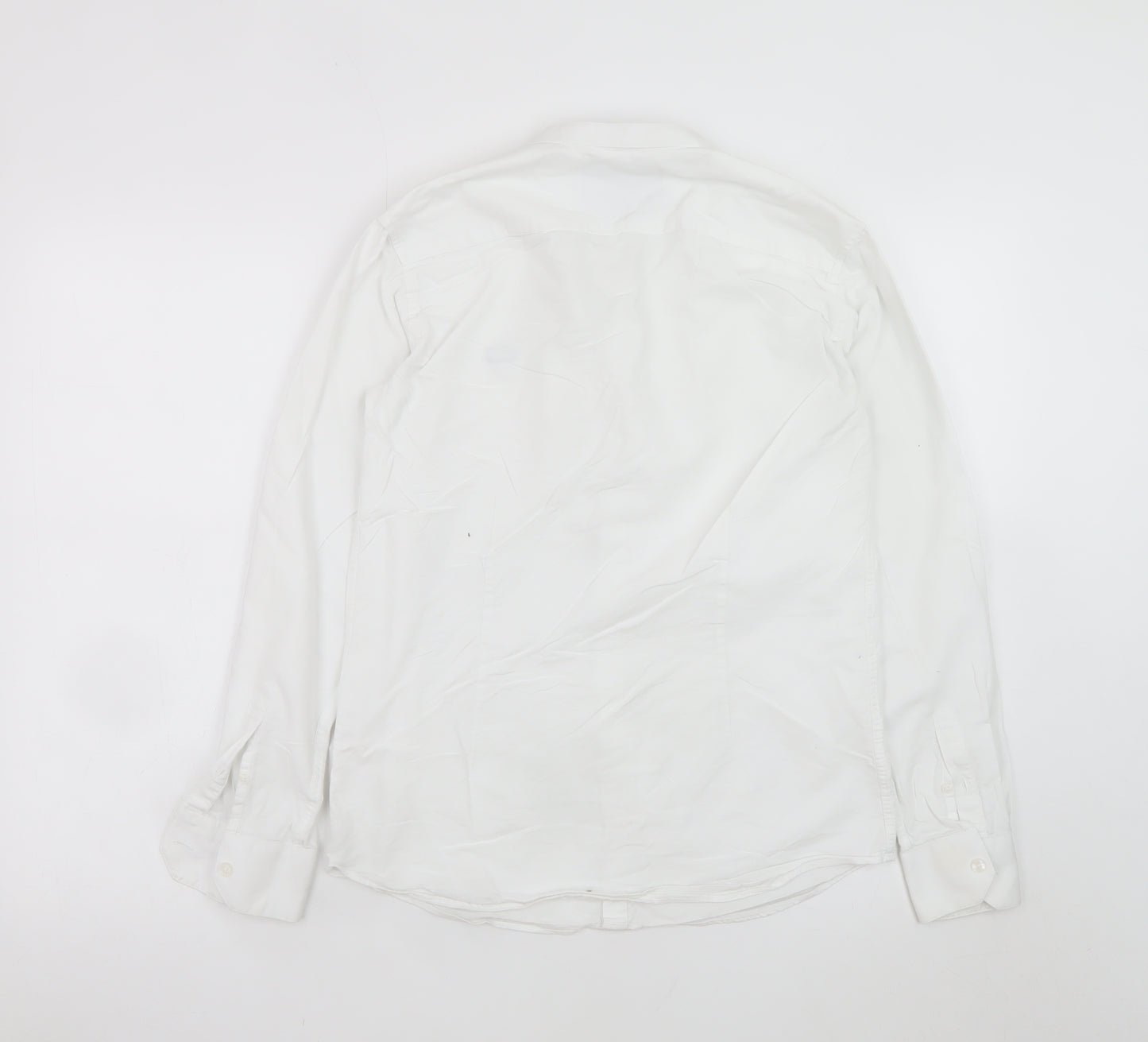 Diesel Boys White Long Sleeve Button-Up Cotton Shirt Age 13