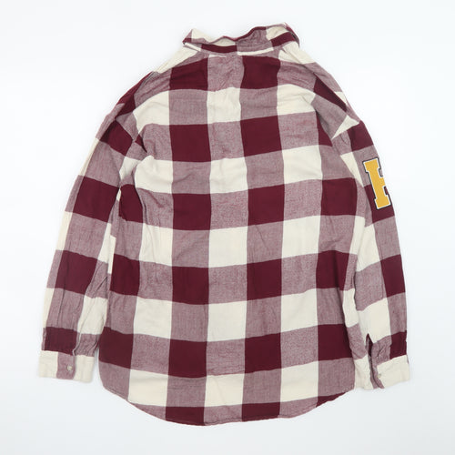 H&M Teens Red Check Hogwarts Button-Up Shirt Size 14