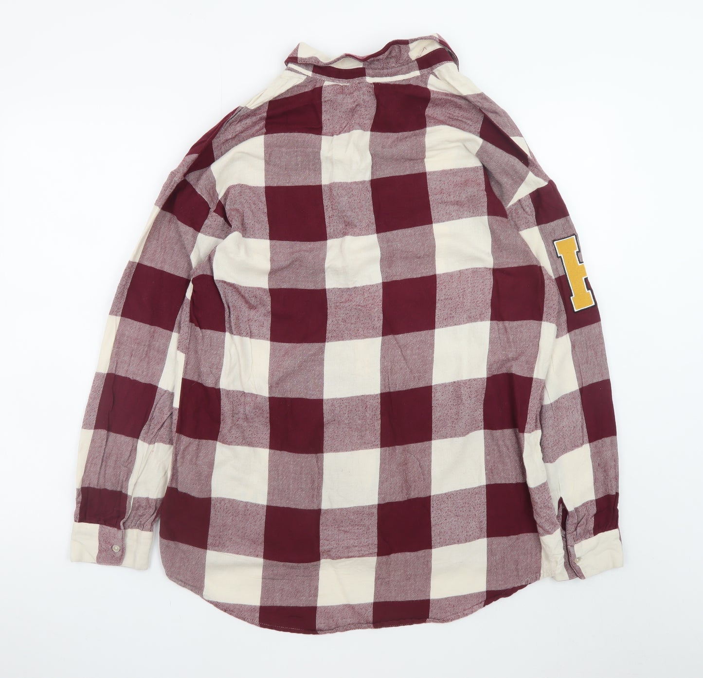 H&M Teens Red Check Hogwarts Button-Up Shirt Size 14