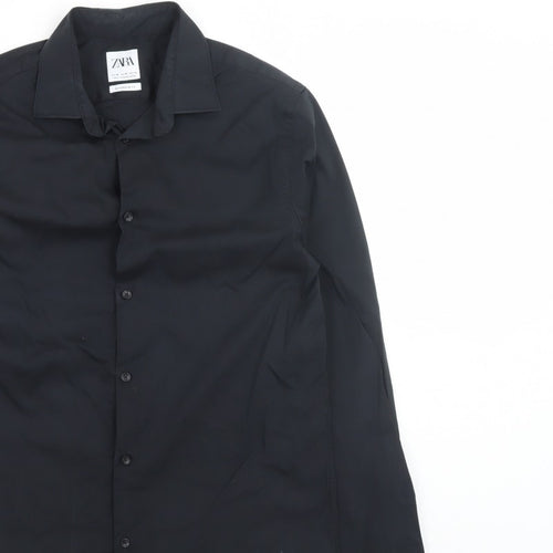 Zara Men's Black Super Slim Fit Formal Dress Shirt Medium