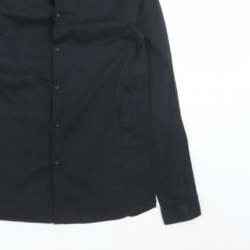 Zara Men's Black Super Slim Fit Formal Dress Shirt Medium