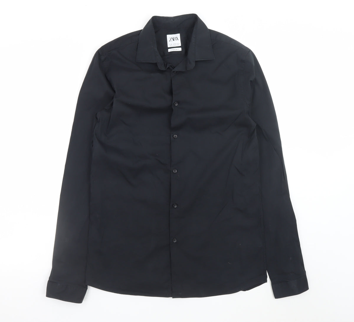 Zara Men's Black Super Slim Fit Formal Dress Shirt Medium