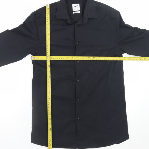 Zara Men's Black Super Slim Fit Formal Dress Shirt Medium