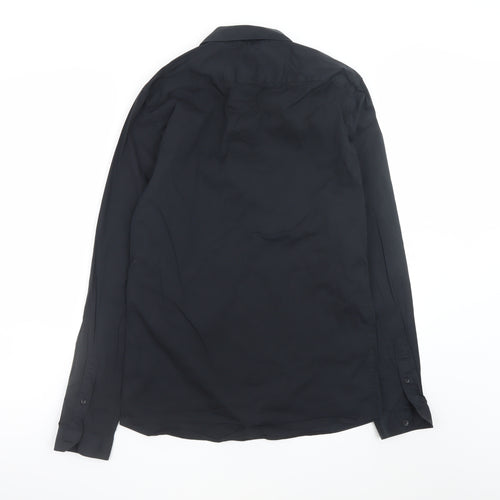 Zara Men's Black Super Slim Fit Formal Dress Shirt Medium