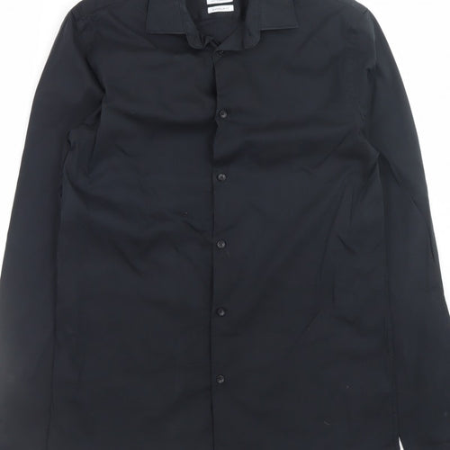 Zara Men's Black Super Slim Fit Formal Dress Shirt Medium