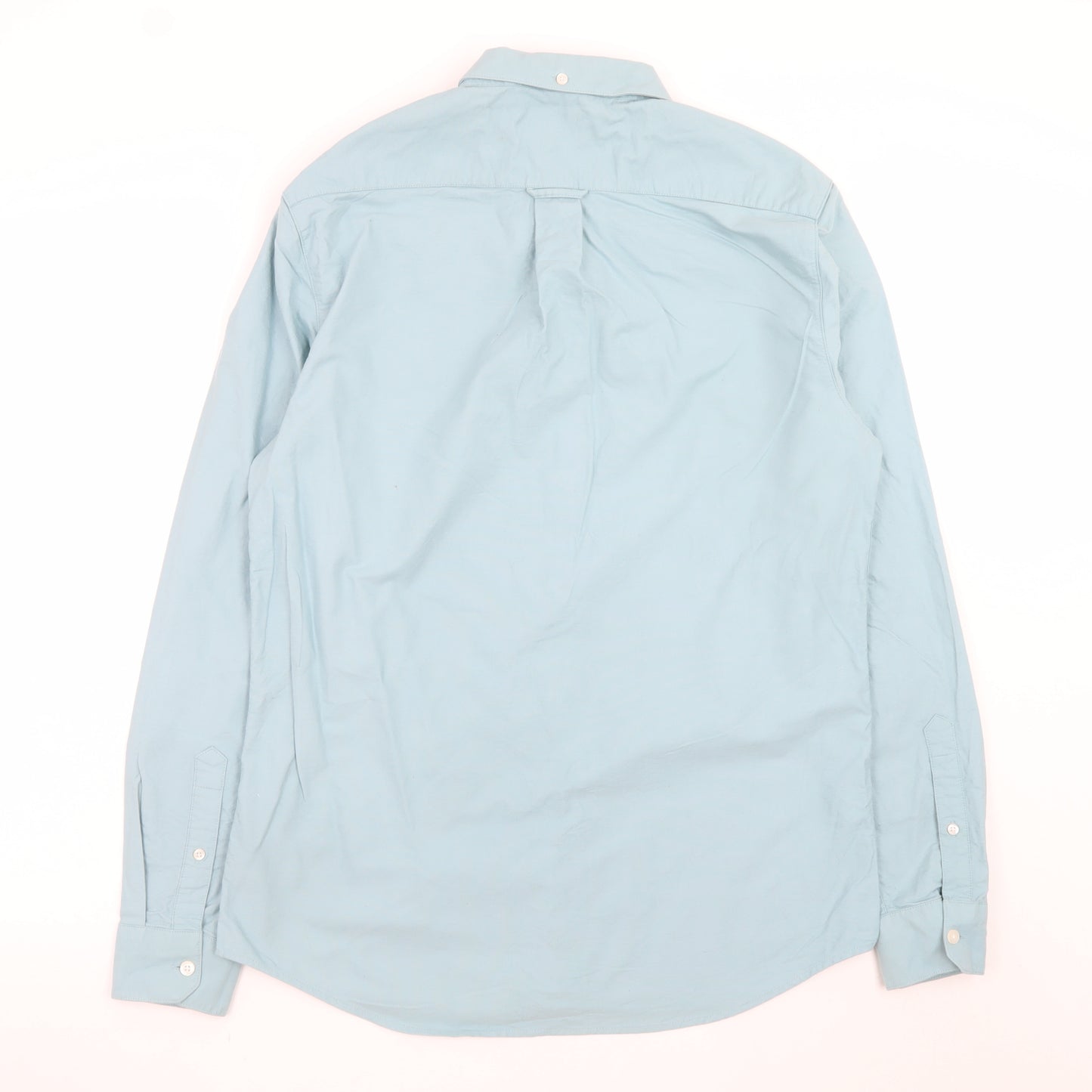 Farah Men's Blue Slim Fit Button-Down Long Sleeve Cotton Shirt L