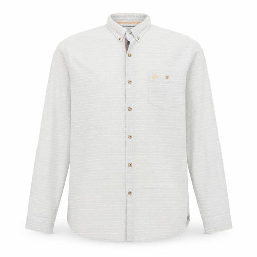 Mantaray Men's Grey Cotton Long Sleeve Button-Up Shirt XL
