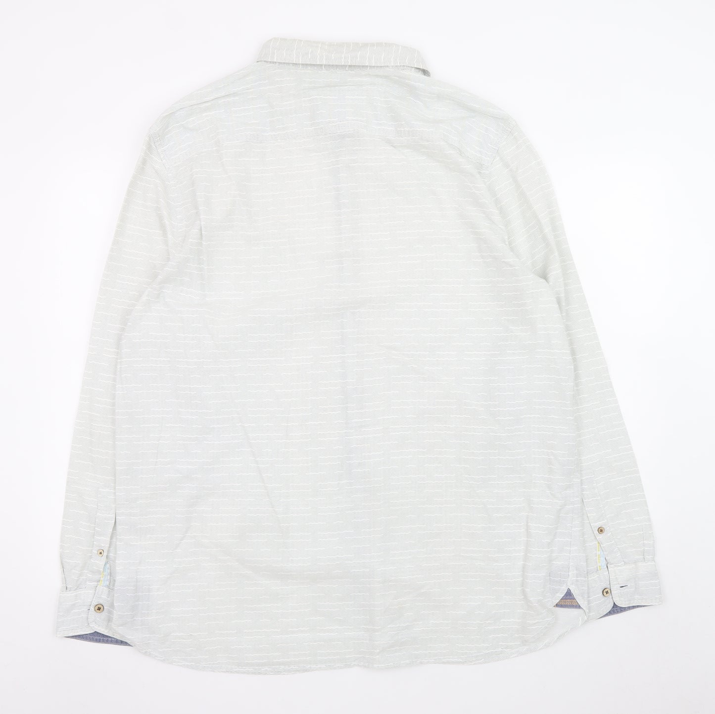 Mantaray Men's Grey Cotton Long Sleeve Button-Up Shirt XL