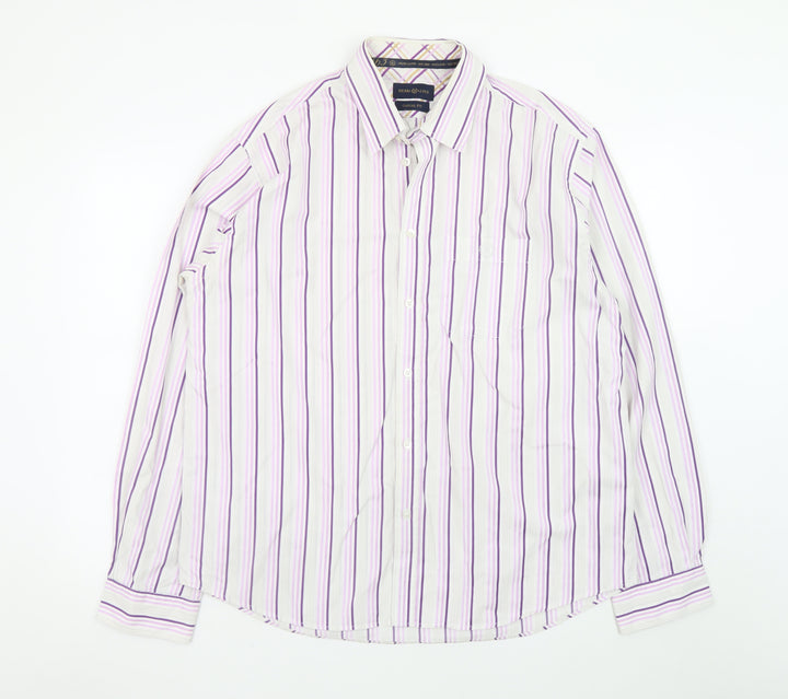 Henri Lloyd Men's Multicoloured Striped Cotton XL Casual Fit Long Sleeve Dress Shirt