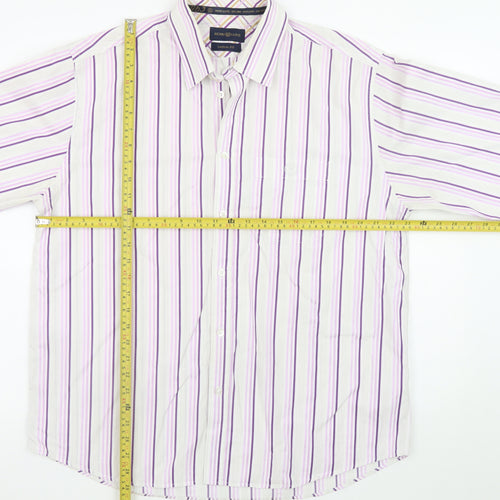 Henri Lloyd Men's Multicoloured Striped Cotton XL Casual Fit Long Sleeve Dress Shirt