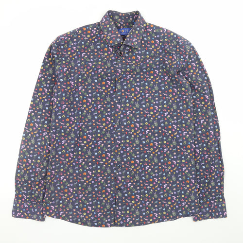 Pope Men’s Multicoloured Floral Cotton Long Sleeve Dress Shirt L