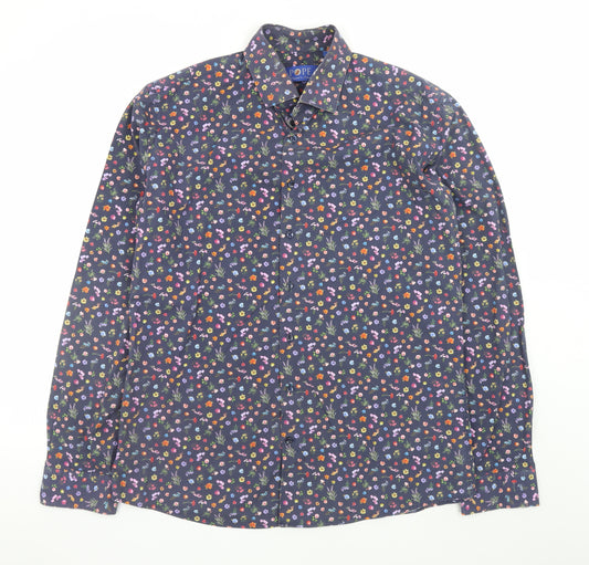 Pope Men’s Multicoloured Floral Cotton Long Sleeve Dress Shirt L