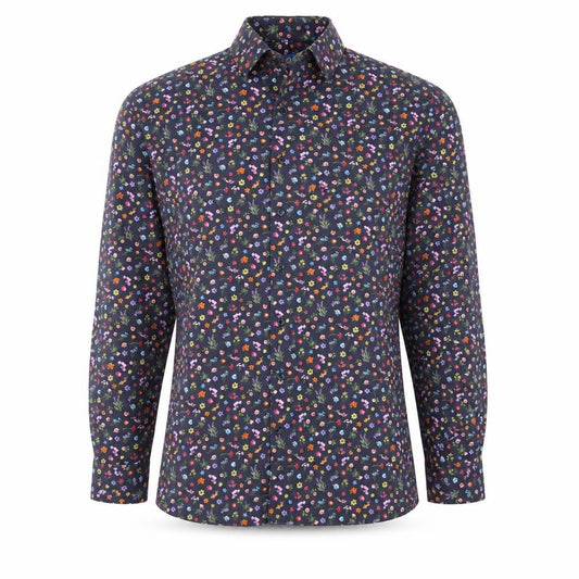 Pope Men’s Multicoloured Floral Cotton Long Sleeve Dress Shirt L