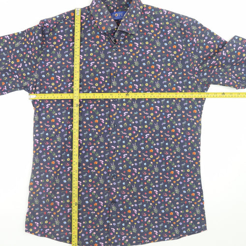 Pope Men’s Multicoloured Floral Cotton Long Sleeve Dress Shirt L