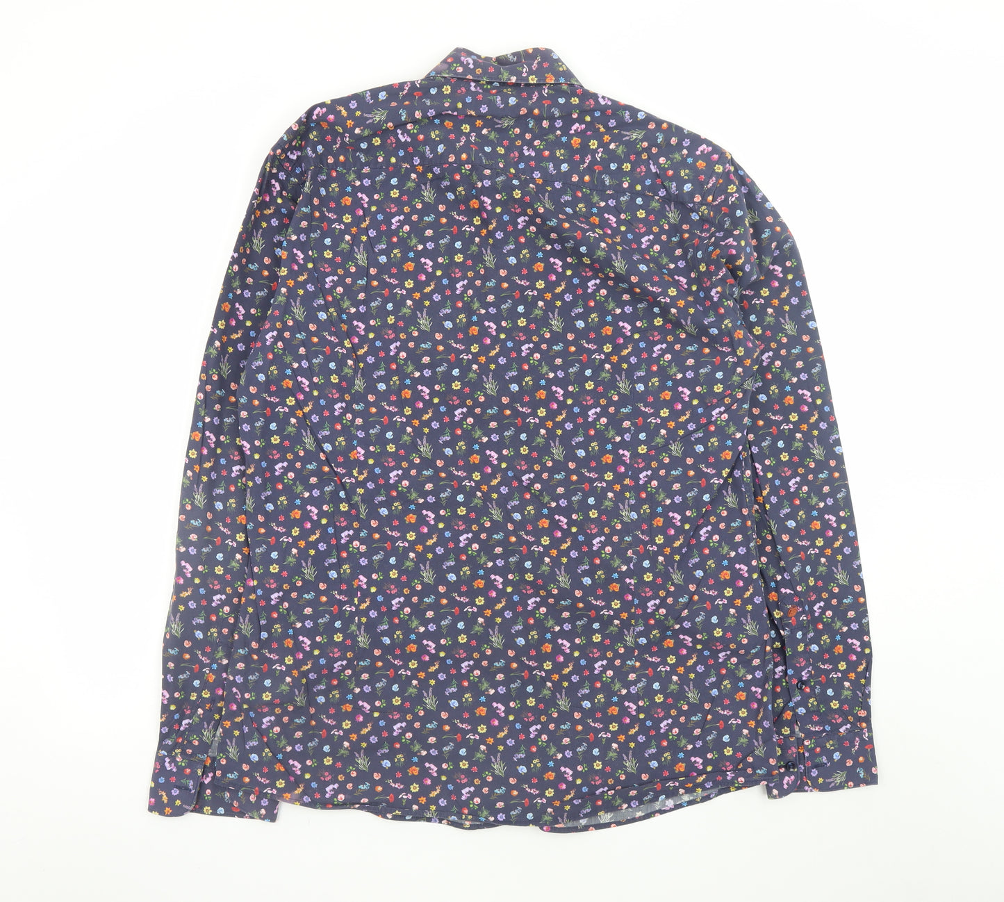 Pope Men’s Multicoloured Floral Cotton Long Sleeve Dress Shirt L