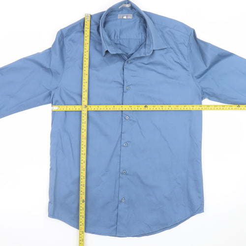 Heniis Italian Couture Blue Men's XL Long Sleeve Dress Shirt