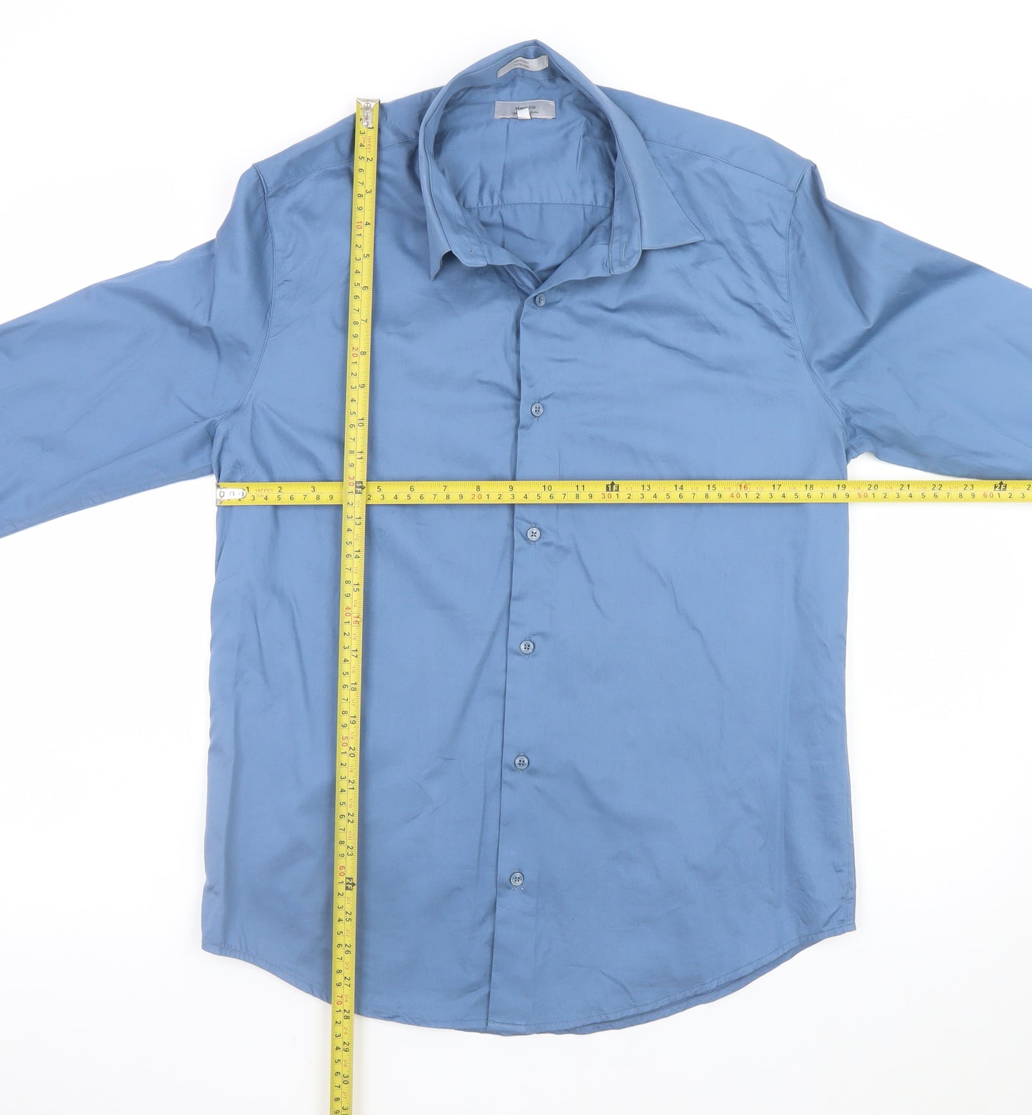 Heniis Italian Couture Blue Men's XL Long Sleeve Dress Shirt