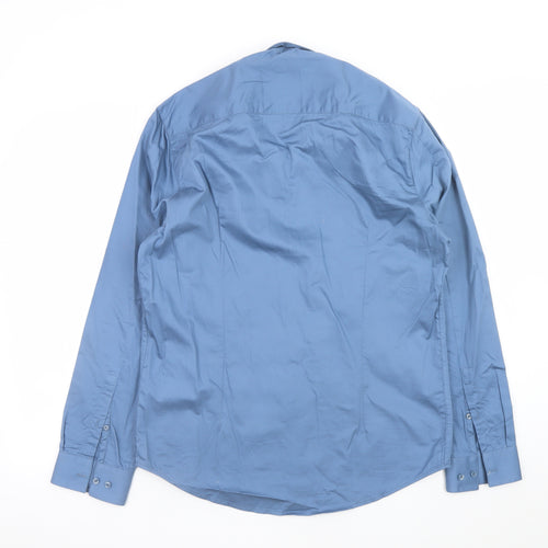 Heniis Italian Couture Blue Men's XL Long Sleeve Dress Shirt