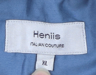 Heniis Italian Couture Blue Men's XL Long Sleeve Dress Shirt