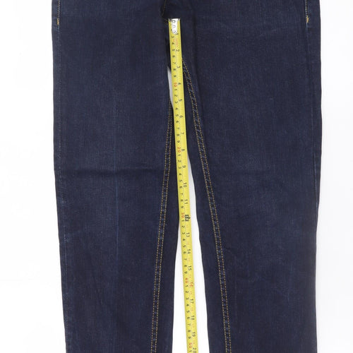Zara Women Blue Straight Denim Jeans Size 14 Regular Fit