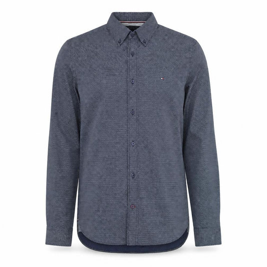 Tommy Hilfiger Men's Blue Regular Fit Long Sleeve Cotton Dress Shirt M