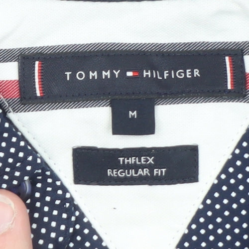 Tommy Hilfiger Men's Blue Regular Fit Long Sleeve Cotton Dress Shirt M