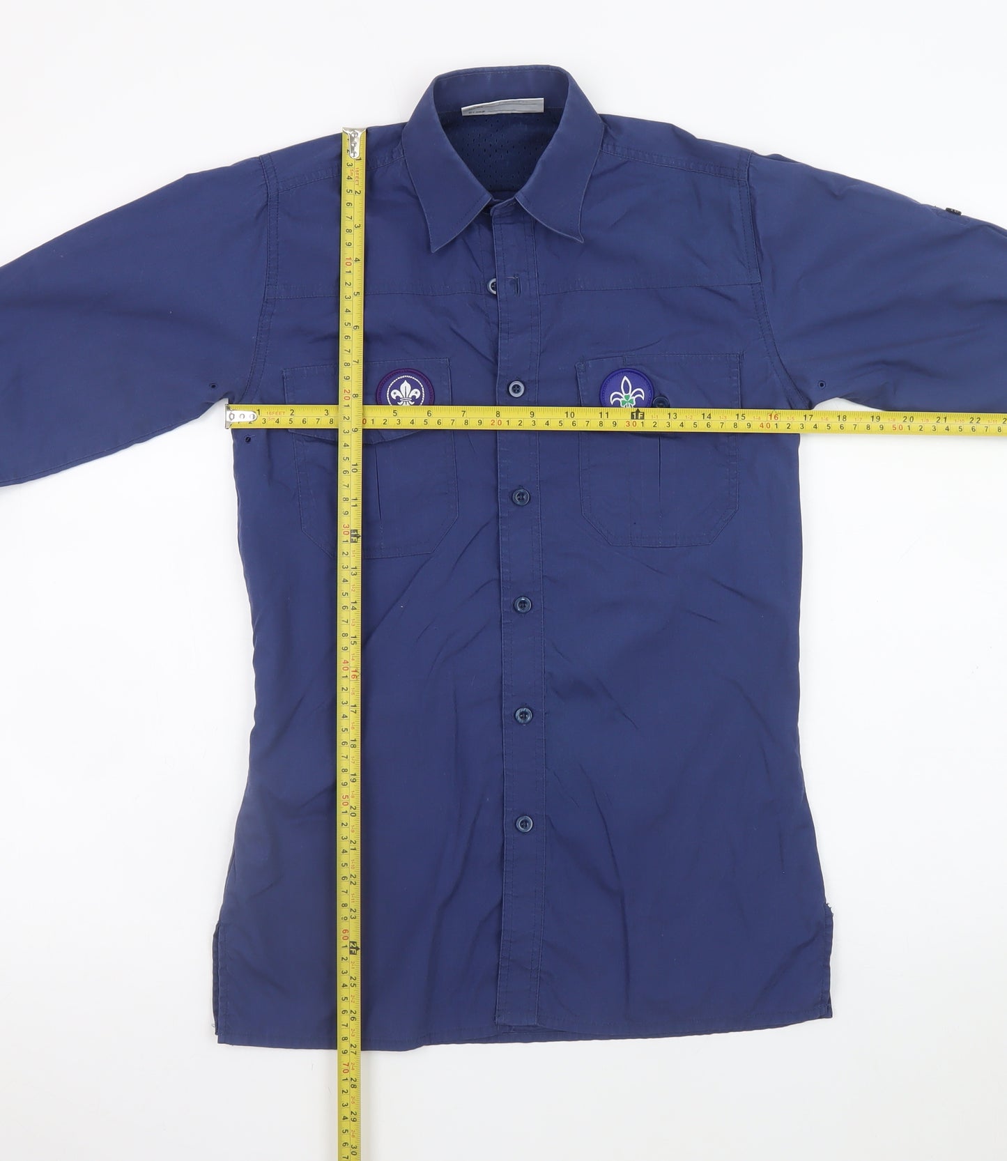 Rock and River Boys Blue Long Sleeve Button-Up Shirt 13-14 Years Scouts Uniform