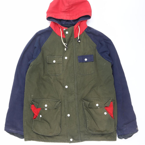 Lazy Oaf Men’s Multicoloured Cotton Hooded Parka Jacket L