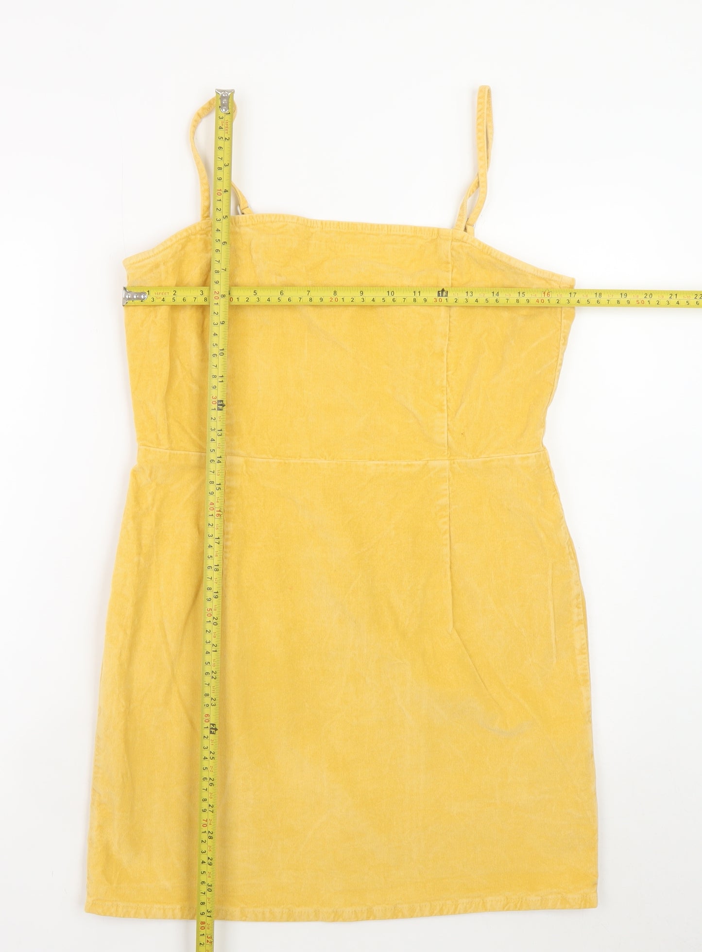 ASOS Women’s Yellow Corduroy Bodycon Dress UK 14