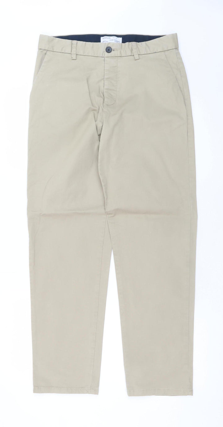 Denim Co Men's Beige Chino Straight Stretch Trousers W30 L30