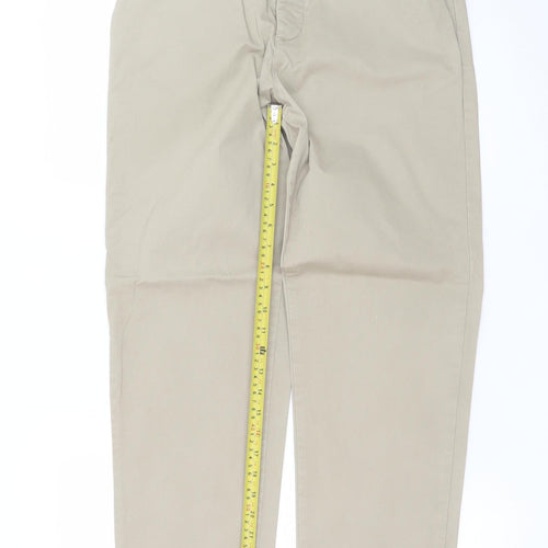 Denim Co Men's Beige Chino Straight Stretch Trousers W30 L30