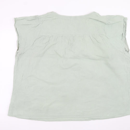 Autonomy Women's Green Cotton Embroidered Tunic Blouse Size 22