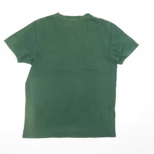Fred Perry Men's Green Cotton Short Sleeve Crew Neck T-Shirt M