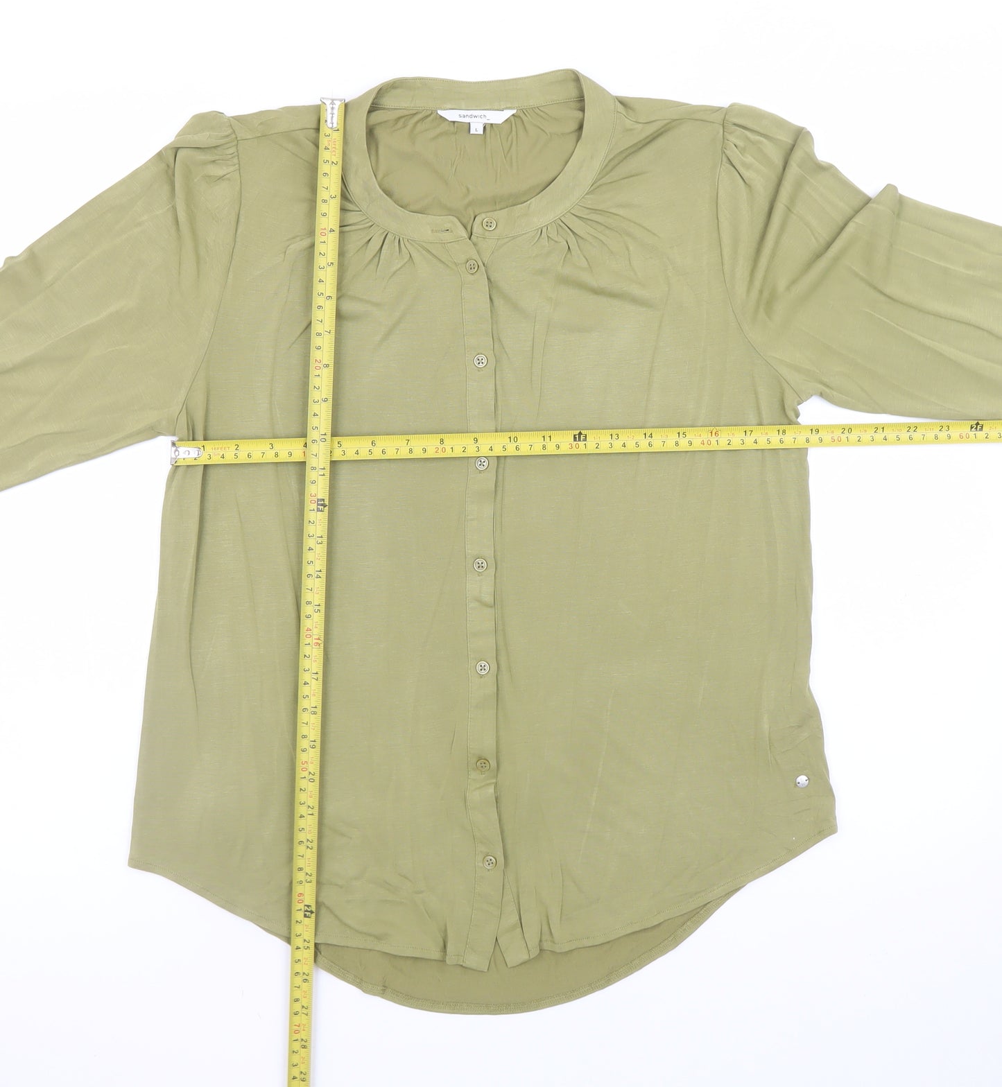 Sandwich Women’s Green Long Sleeve Modal Blend Blouse Size L